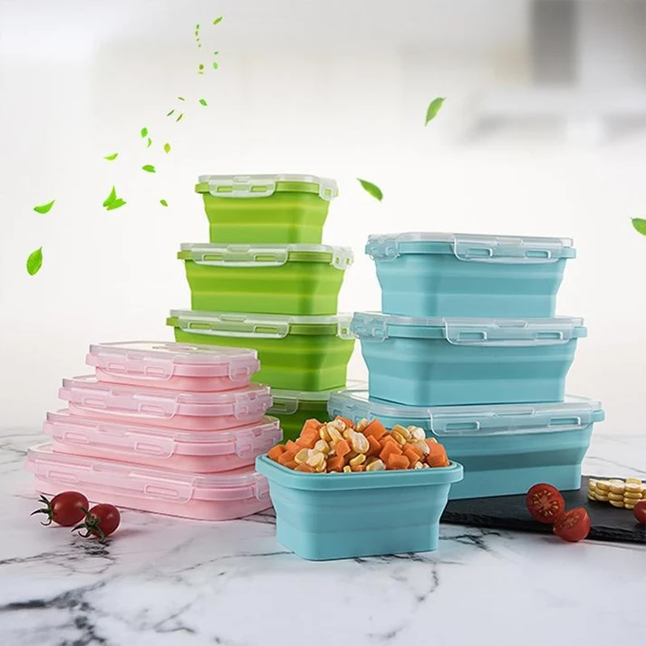Silicon Food Storage Containers With Lids - Detail View