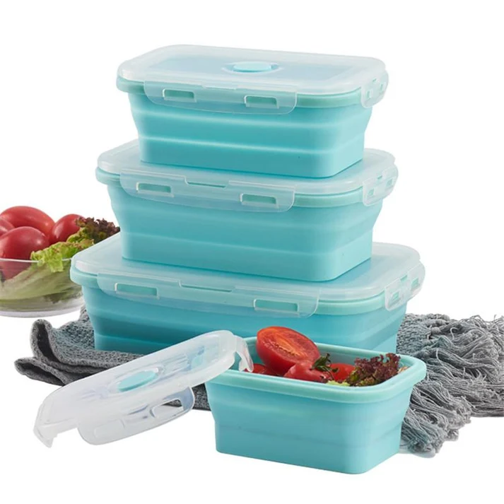 Silicon Food Storage Containers With Lids - Detail View