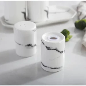 White Ceramic Salt And Pepper Shakers